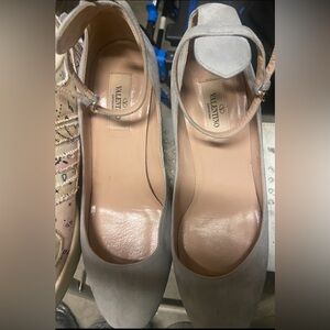 Valentino Suede Tan-Go Mary Jane Pumps